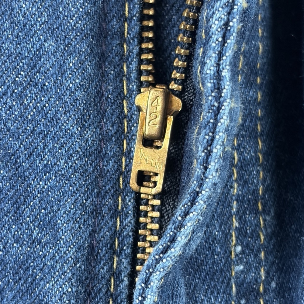 Vtg Lee Jeans Men 34x36 Blue Bootcut USA Union Made 70s 80s Talon Zip Dark Wash - Picture 5 of 14